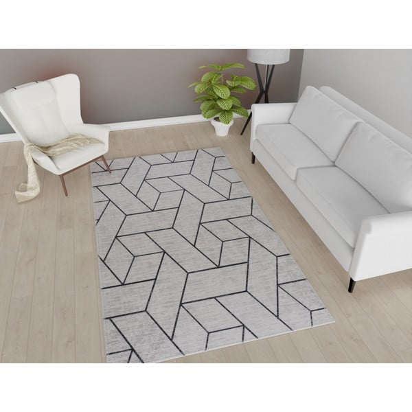 Šviesiai pilkas plaunamas kilimas 80x150 cm - Vitaus-image-1