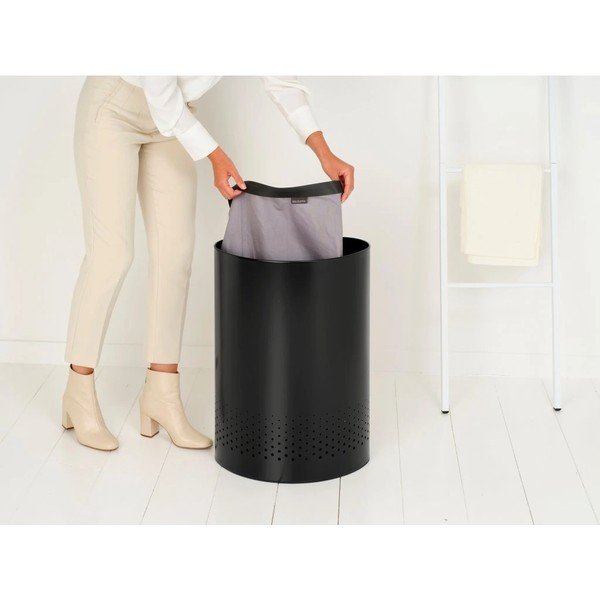 Iš metalo skalbinių krepšys matinės juodos spalvos 55 l Selector – Brabantia-image-3