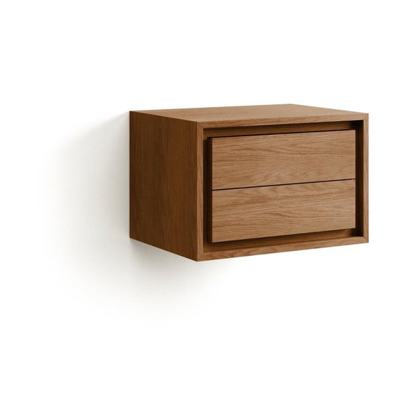 Rudos spalvos iš tikmedžio masyvo pakabinama spintelė po kriaukle 60x40 cm Kenta – Kave Home-image-4