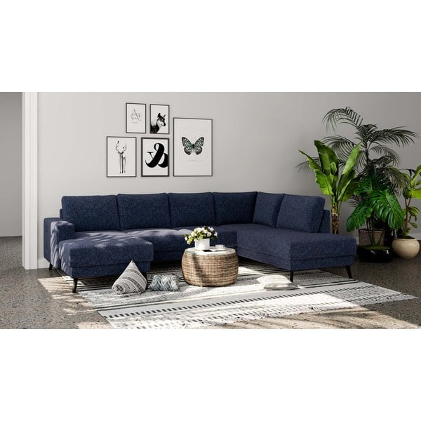 Kampinė sofa tamsiai mėlynos spalvos (su dešiniuoju kampu) Fynn – Ghado-image-1