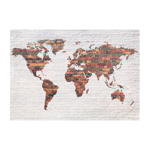 Didelio formato tapetai Bimago Brick World Map Wall, 400 x 280 cm