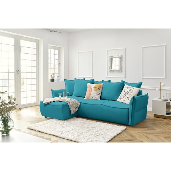 Sulankstoma kampinė sofa turkio spalvos (su kairiuoju kampu) Leon – Bobochic Paris-image-1