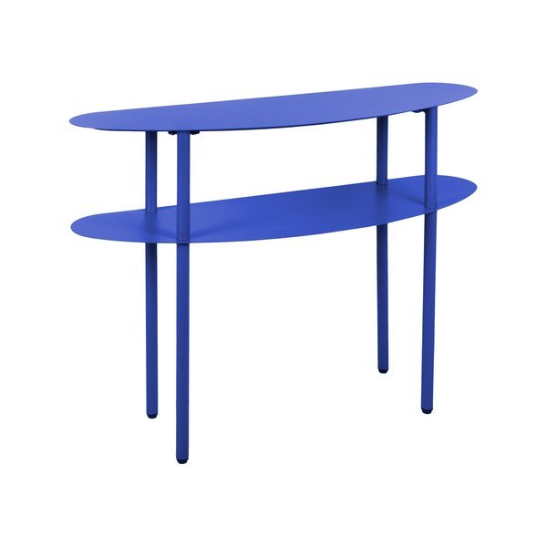 Mėlynos spalvos iš metalo konsolinis staliukas 28x90 cm Cool Retro – Leitmotiv