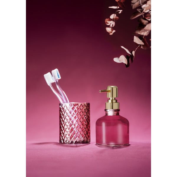 Tamsiai rožinės spalvos iš stiklo dantų šepetėlio indas Atessa – Wenko-image-3