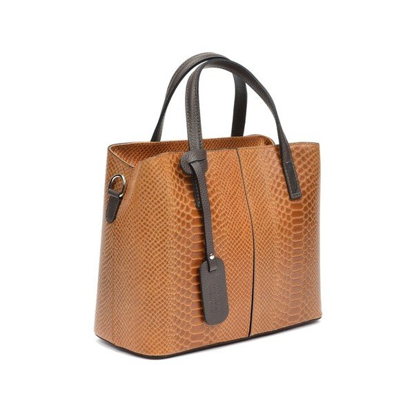 Konjako rudos spalvos odinė rankinė Roberta M Muriella-image-4