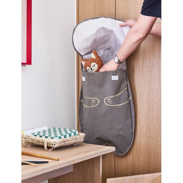 Rudos spalvos iš tekstilės kabantis organizatorius Darling Bear – OYOY Mini-image-2