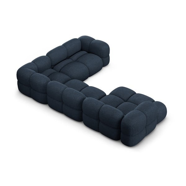 Tamsiai mėlynos spalvos kampinė sofa (su dešiniuoju kampu/„U“ formos) Loretto – Cosmopolitan Design-image-3