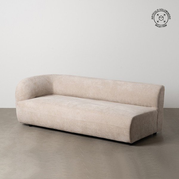 Smėlio spalvos iš šenilinio audinio sofa su kairiuoju kampu 199 cm Minimal – Ixia-image-1