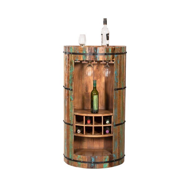 Iš perdirbtos medienos vyno spintelė natūralios spalvos butelių skaičius 8, 60x115 cm Kaveri – Interia Home & Living-image-2