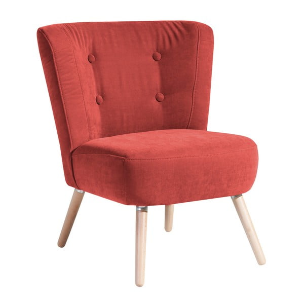 Terakotos spalvos raudonas fotelis Max Winzer Neele Velor