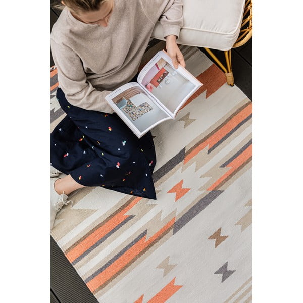 Dvipusis lauko kilimas iš perdirbto plastiko Green Decore Aztec, 120 x 180 cm-image-2