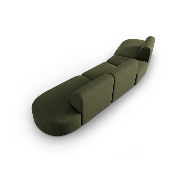 Žalios spalvos iš šenilinio audinio sofa su kairiuoju kampu 428 cm Paolo – Milo Casa-image-3