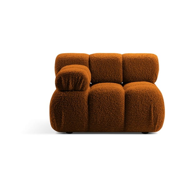 Iš boucle modulinė sofos dalis oranžinės spalvos (su kairiuoju kampu) Bellis – Micadoni Home