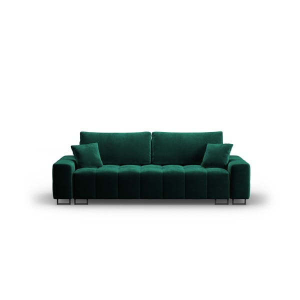 Žalios spalvos iš velveto sulankstoma/su sandėliavimo vieta sofa 250 cm Wicklow – Cosmopolitan Design