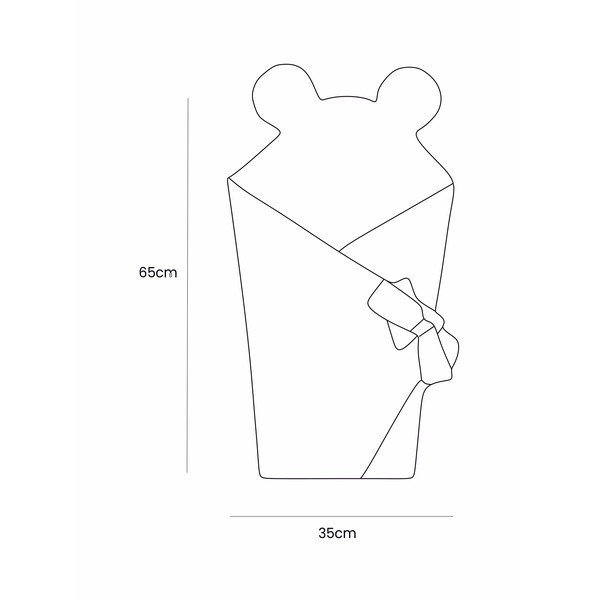 Smėlio spalvos iš kordinio velveto kūdikio vystyklas 35x65 cm – Meowbaby-image-2