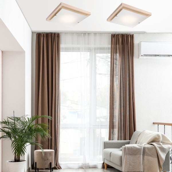 Lubinis šviestuvas rudos spalvos/natūralios spalvos 30x30 cm Pedro – LAMKUR-image-1