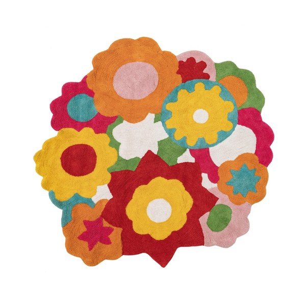 Iš medvilnės vaikiškas kilimas ø 150 cm Flowers – Ixia