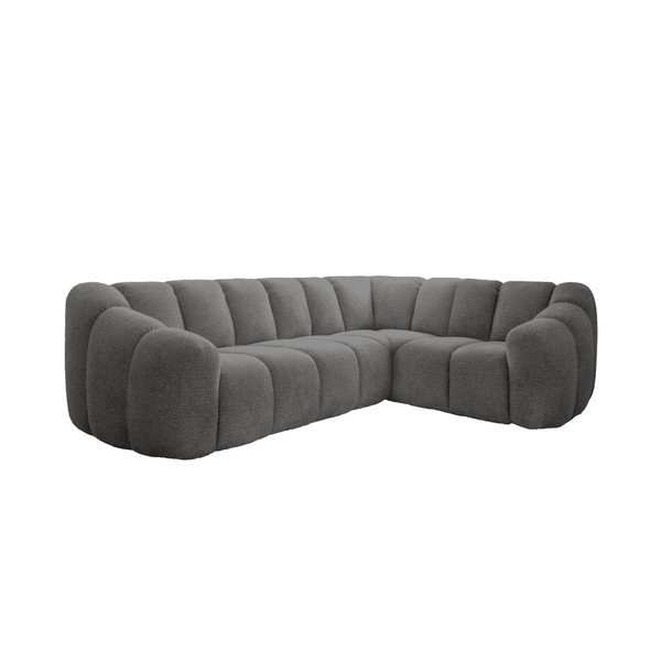 Pilkos spalvos kampinė sofa (su dešiniuoju kampu/„L“ formos) Shell – Miuform