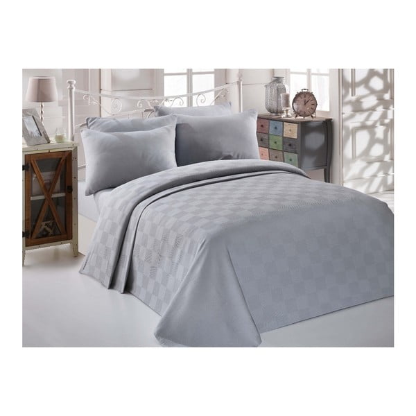 Lengvos medvilninės lovos užvalkalo, dvigubos paklodės ir pagalvių užvalkalų rinkinys Elke, 200 x 235 cm