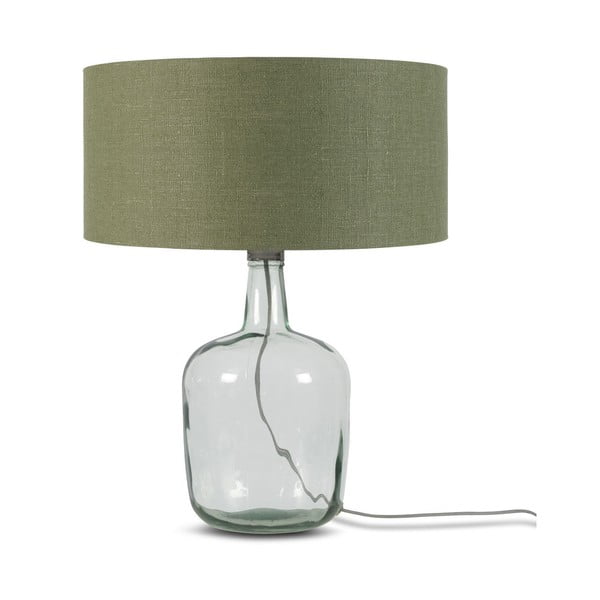 Stalo lempa su tamsiai žalios spalvos atspalviu ir perdirbto stiklo struktūra Good&Mojo Murano, ⌀ 47 cm
