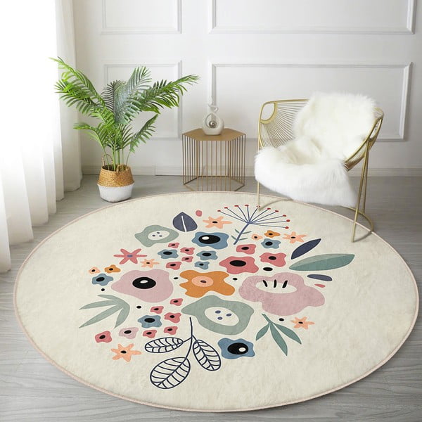 Skalbiamas/robotiniams dulkių siurbliams apvalios formos kilimas ø 120 cm Comfort – Mila Home-image-4