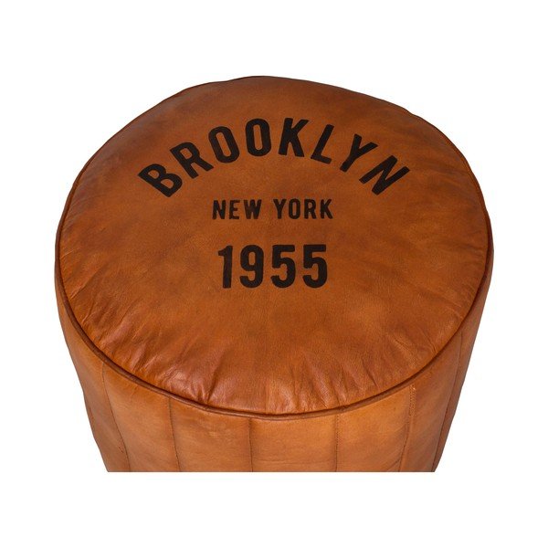 Iš odos pufas konjako rudos spalvos Brooklyn – Antic Line-image-1