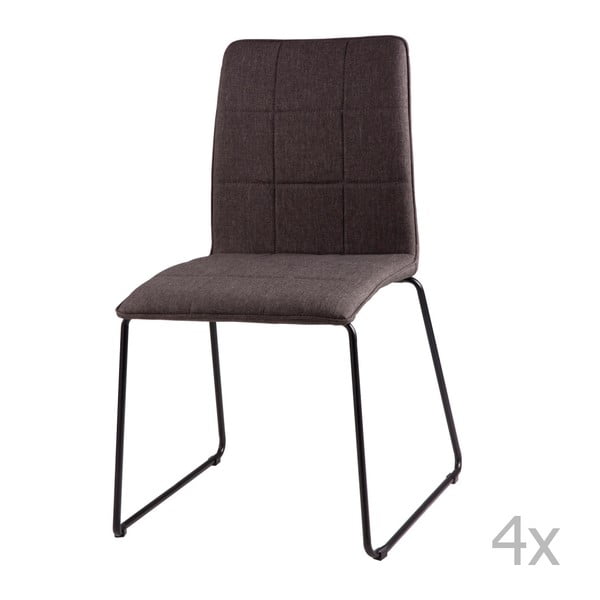 4 tamsiai pilkų valgomojo kėdžių rinkinys "sømcasa Malina