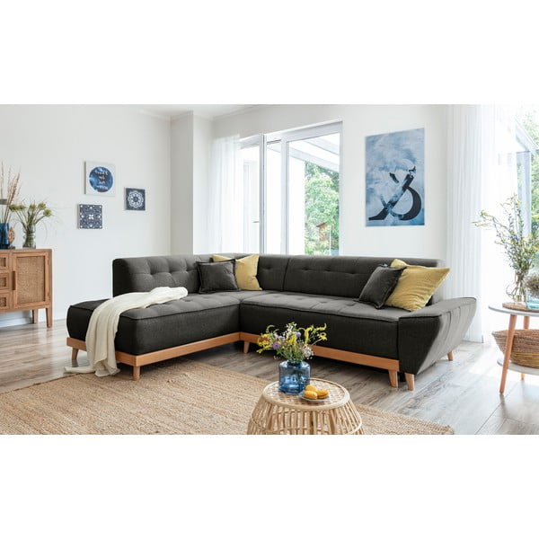 Tamsiai pilka kampinė sofa Miuform Dazzling Daisy L, kairysis kampas-image-3