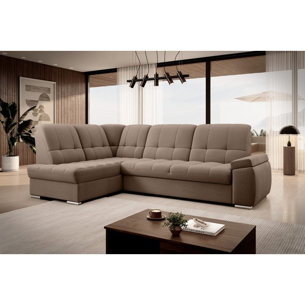 Rudos spalvos iš velveto sulankstoma/su sandėliavimo vieta kampinė sofa (su kairiuoju kampu/„L“ formos) Sado – ELTAP-image-4