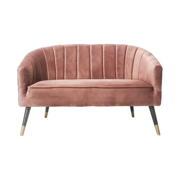 Rožinė aksominė sofa Leitmotiv Royal