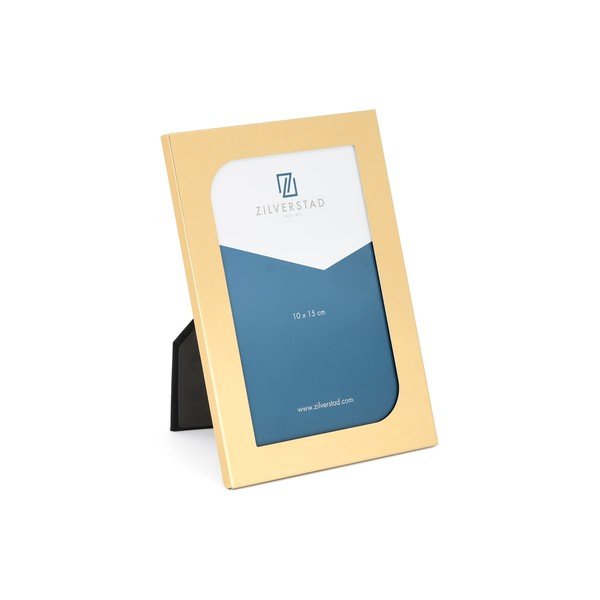 Žalvario spalvos iš metalo pastatomas rėmas 12x17 cm Grenoble – Zilverstad