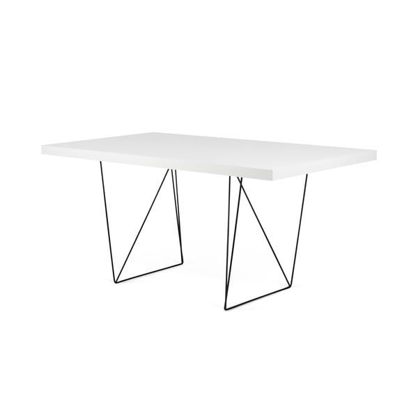 Baltas stalas su juodomis kojomis TemaHome Multi, 180 x 77 cm-image-1