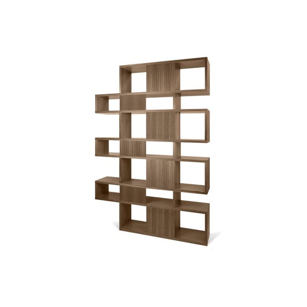 Knygų spinta iš riešutmedžio medienos dekoro TemaHome London, aukštis 220 cm-image-1
