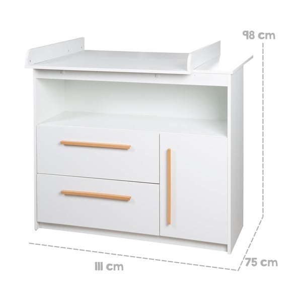 Žema vaikiška šoninė spintelė baltos spalvos 107x98 cm Lilo – Roba-image-4