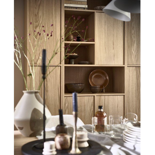 Modulinė knygų spinta natūralios spalvos iš ąžuolo 77x199 cm Modulair – vtwonen-image-4