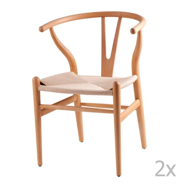 2 medinių valgomojo kėdžių rinkinys "sømcasa Ada