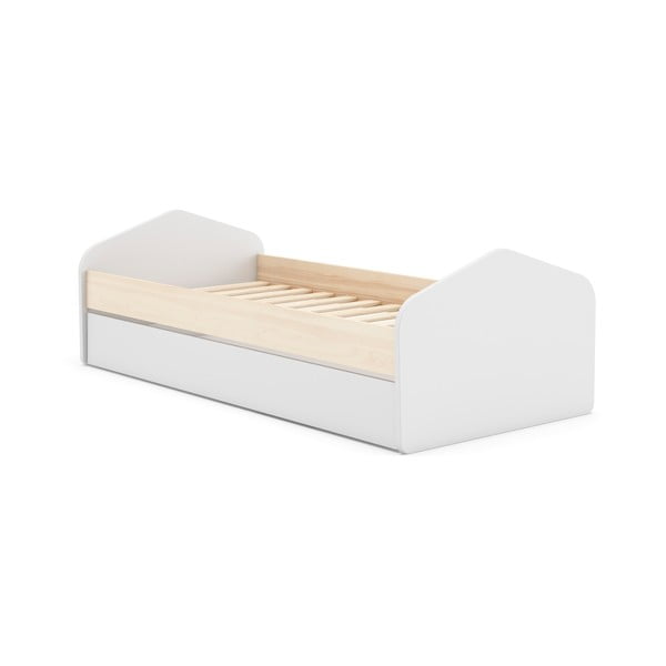 Balta/natūralios pušies vaikiška lova su ištraukiama lova 90x200 cm Estefania - Marckeric-image-2