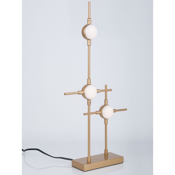Auksinės spalvos iš metalo stalinis šviestuvas LED (aukštis 52 cm) su gaubtu iš akrilo stiklo Atomo – Nova Luce-image-1