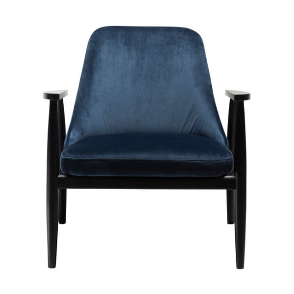 Tamsiai mėlynas krėslas su uosio medienos konstrukcija DAN-FORM Denmark Saga