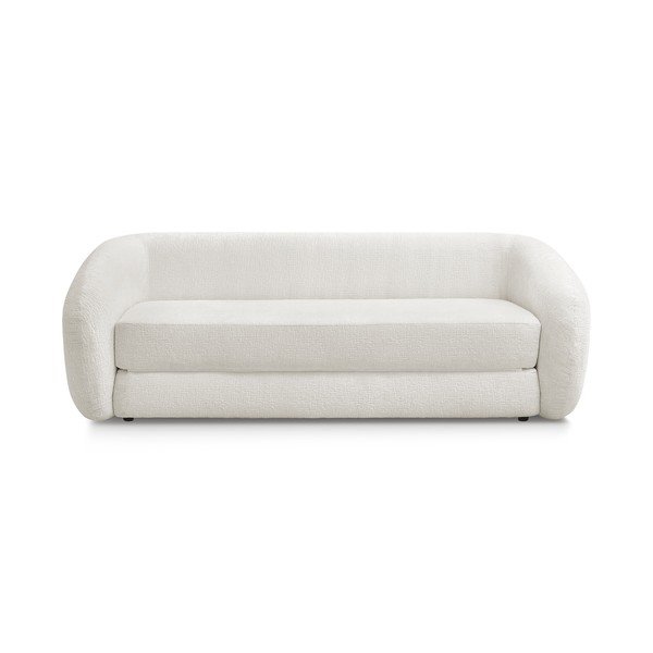 Baltos spalvos iš šenilinio audinio sulankstoma sofa 228 cm Neyo – Bobochic Paris