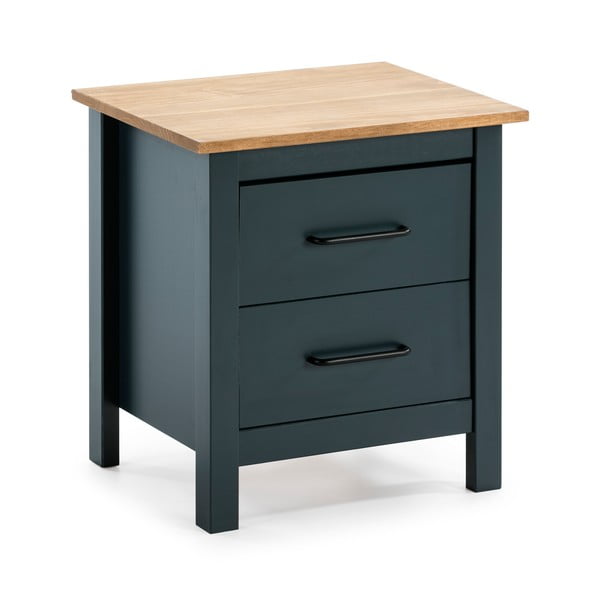 Iš pušies masyvo naktinis staliukas tamsiai mėlynos spalvos Miranda – Marckeric-image-2