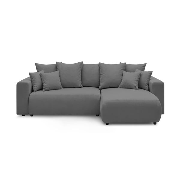 Pilka velvetinė sofa-lova Bobochic Paris Envy