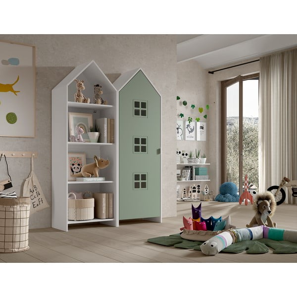 Atvira vaikiška spinta baltos spalvos/žalios spalvos 115x171,5 cm CASAMI BRUGES – Vipack-image-1