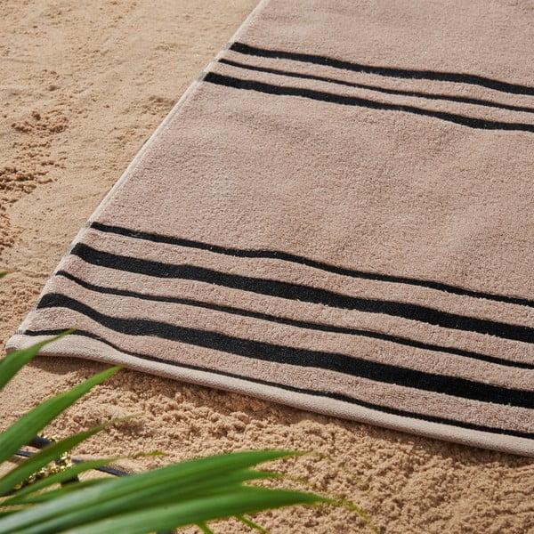 Paplūdimio rankšluostis smėlio spalvos 75x150 cm Banded Stripe – Catherine Lansfield-image-3