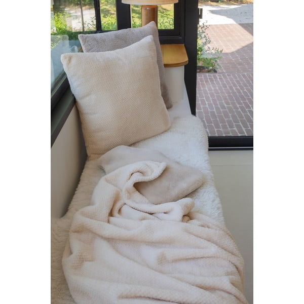 Dramblio kaulo spalvos iš mikropliušo antklodė ir pledas 150x200 cm Pippa – Tiseco Home Studio-image-1