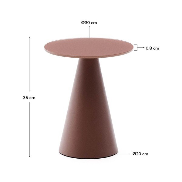 Apvalios formos šoninis stalas su stikliniu stalviršiu ø 30 cm Wilshire – Kave Home-image-4