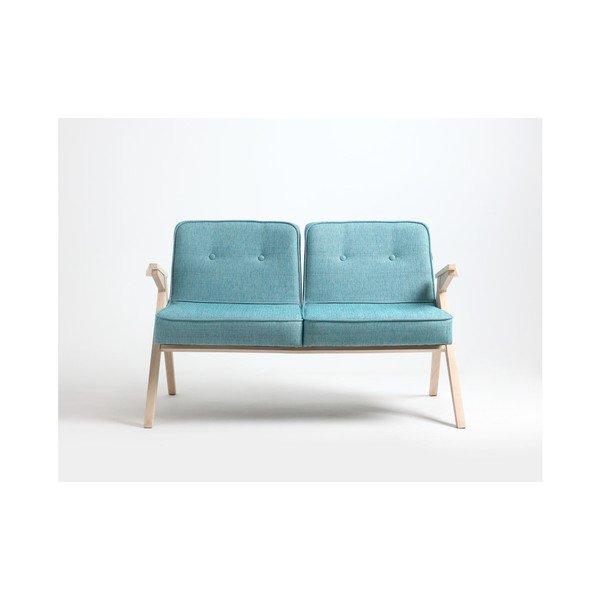 Šviesiai mėlyna dvivietė sofa "Custom Form Vinc-image-2