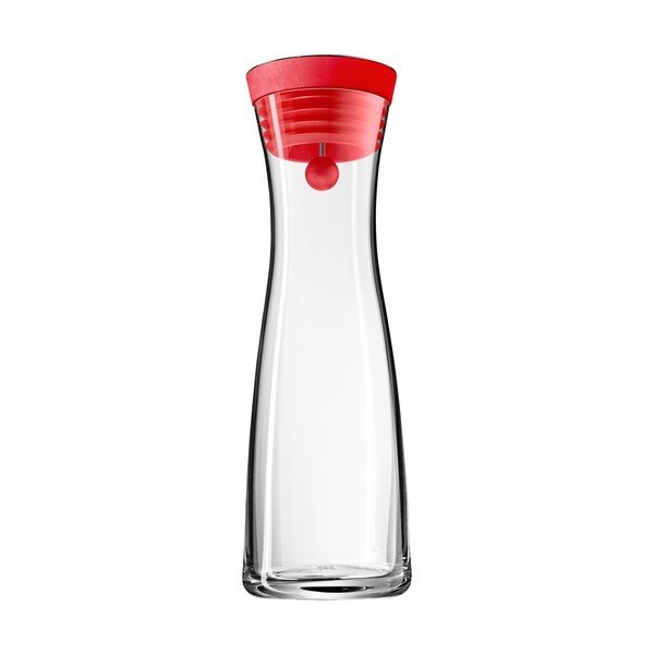 Stiklinis indas vandeniui su raudonu dangteliu WMF, 1 l-image-2