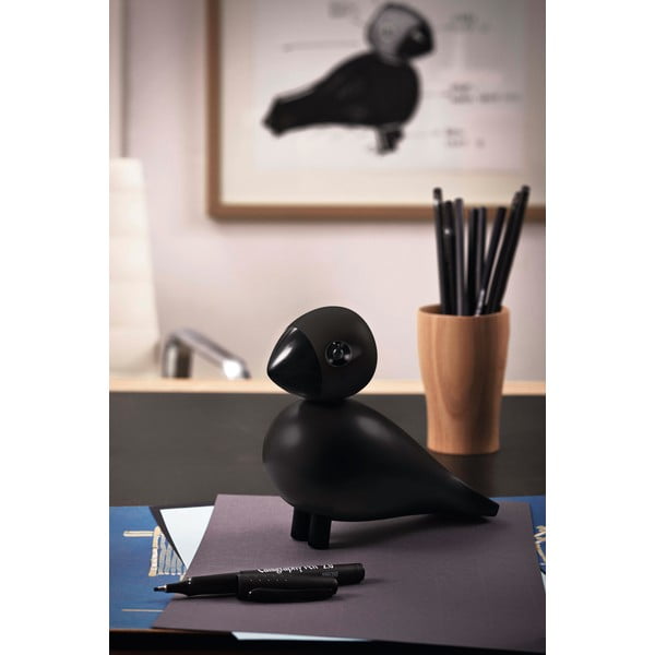 Juoda statulėlė iš bukmedžio masyvo Kay Bojesen Danija Songbird Ravn-image-1