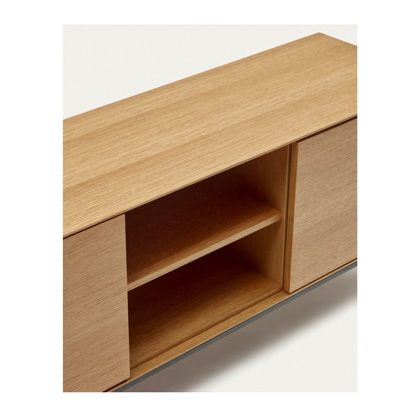 TV spintelė natūralios spalvos iš ąžuolo 195x55 cm Vedrana – Kave Home-image-4